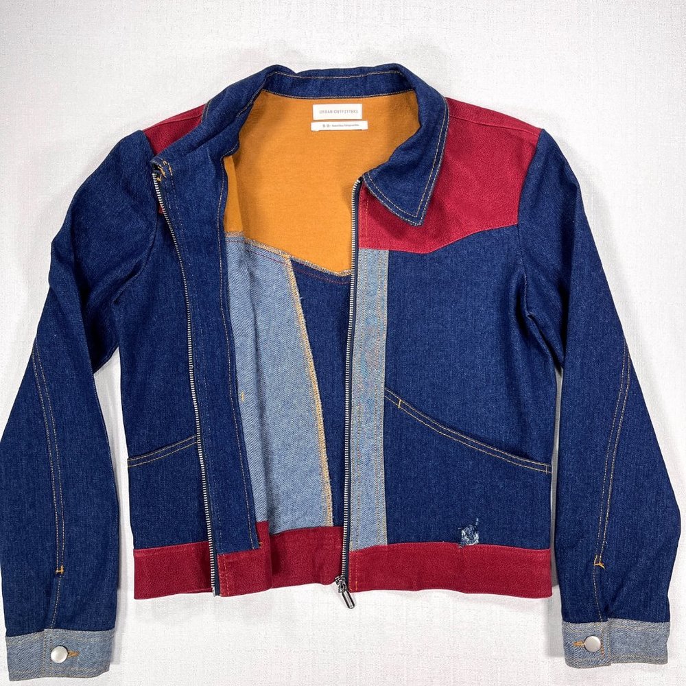 SOLD Urban Outfitters Women's Two-Tone Mechanic Gasoline Western Denim Jacket - Picture 8 of 16